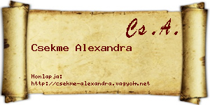 Csekme Alexandra névjegykártya
